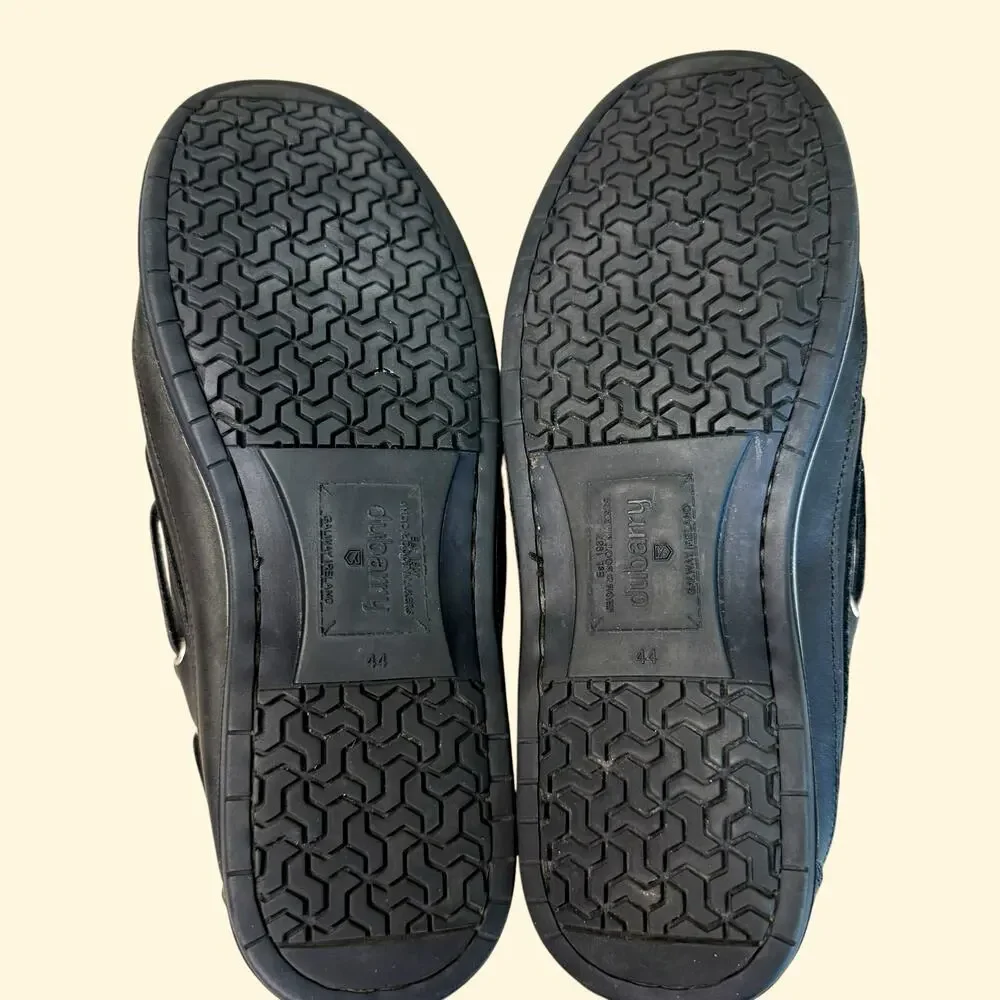 Dubarry of Ireland Mens Leather Deck Boat Shoes EU44 US10.5 Atlantic Navy Black